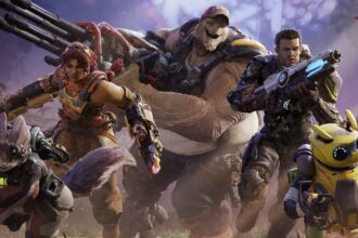 Crucible hunters charging into battle together with colorful costumes.