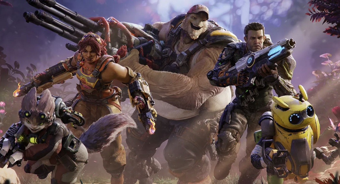 Crucible hunters charging into battle together with colorful costumes.
