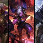 League of Legends Vi splash arts with a demonic, futuristic and medieval versions.