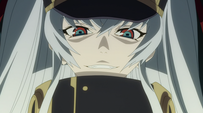 Re Creators characters Altair smiling in her military outfit