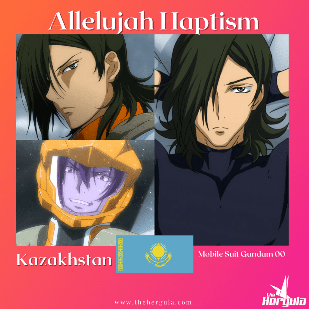 Allelujah Haptism with text of Gundam 00 and flag of Kazakhstan