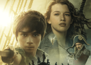 Peter Pan and Wendy with Captain Hook and the Lost Boys