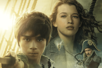 Peter Pan and Wendy with Captain Hook and the Lost Boys.