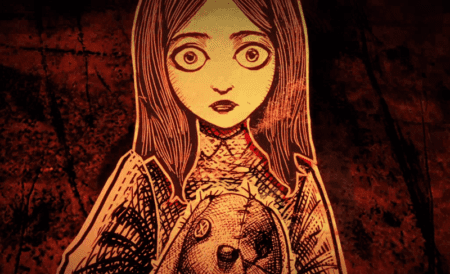 Young Alice holding a rabbit in Alice Madness Returns.