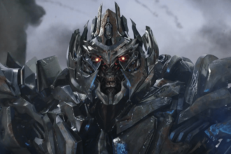 Megatron Decepticon with a metallic and evil design in Transformers.