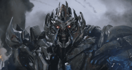 Megatron Decepticon with a metallic and evil design in Transformers.