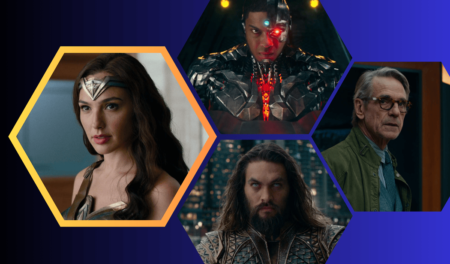 Wonder Woman, Cyborg, Aquaman and Alfred from Justice League.