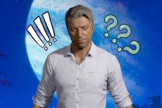 John Mercer in front of a beautiful moon on Avatar with exclamation marks and question marks.